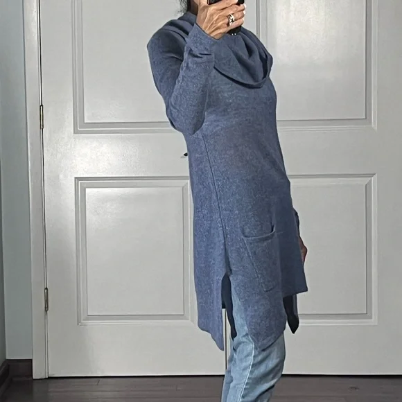 Sala Fifth Avenue 100% cashmere turtle neck hoodie sweater size XS - Picture 4 of 12